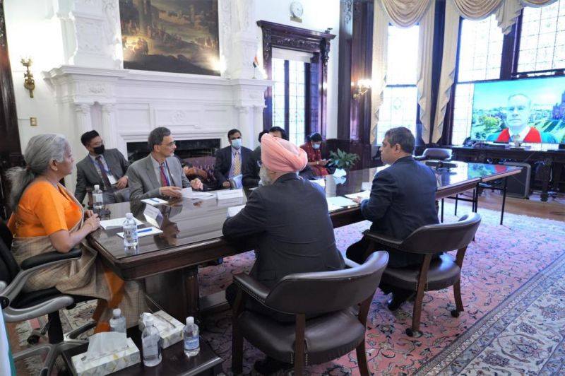 Finance Minister Nirmala Sitharaman arrives in US, meets Indian Ambassador to US Taranjit Singh Sandhu
