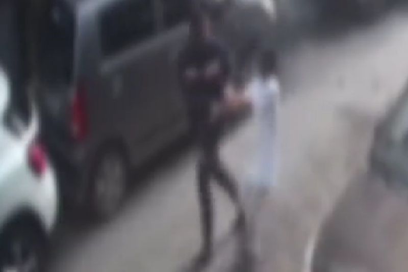 Woman being brutally beaten in Delh