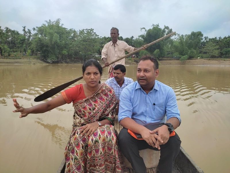 IAS officer wades through mud to take stock of flood-hit areas in Assam