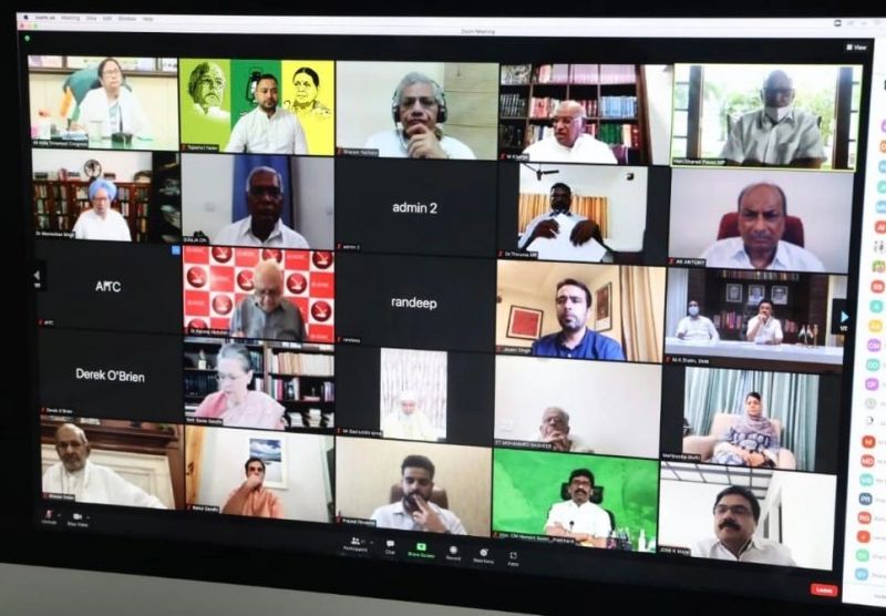 Sonia Gandhi meets Opposition leaders virtually