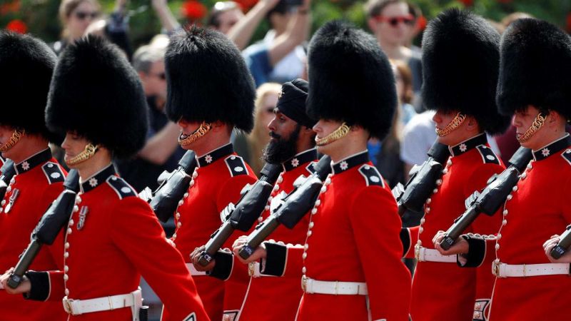 Sikh soldier march past