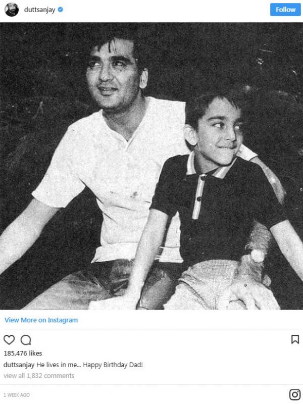 sanjay dutt with his father 