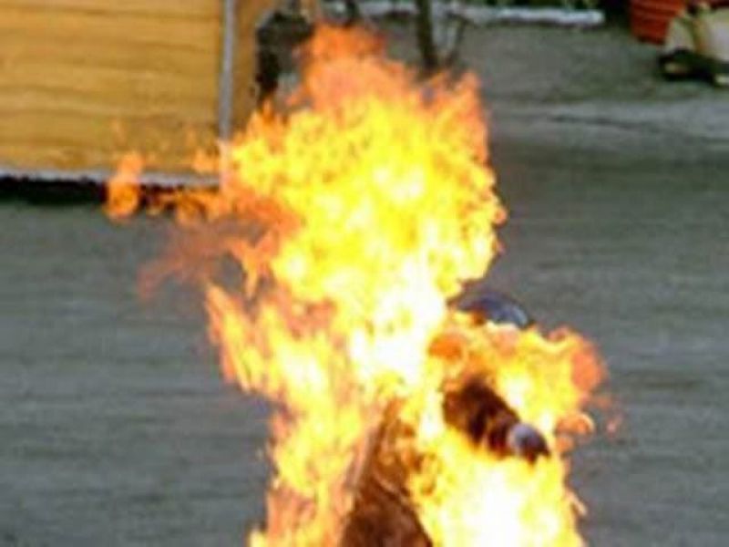 person set himself on fire protest inaction on cauvery issue