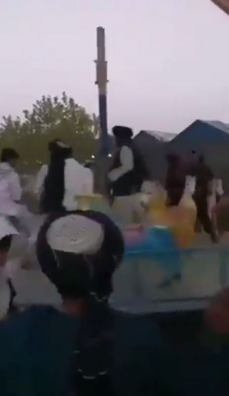 Taliban militants seen having fun in a park after capturing Kabul