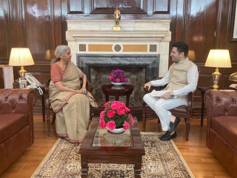 Raghav Chadha meets Finance Minister Nirmala Sitharaman 
