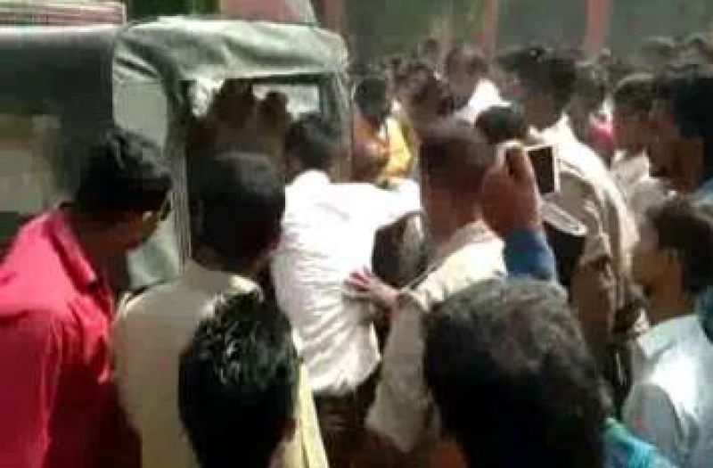 Beating up school students in Ballia