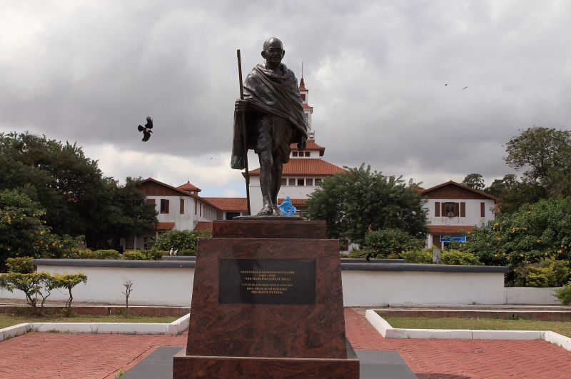 statue of Mahatma Gandhi removed 