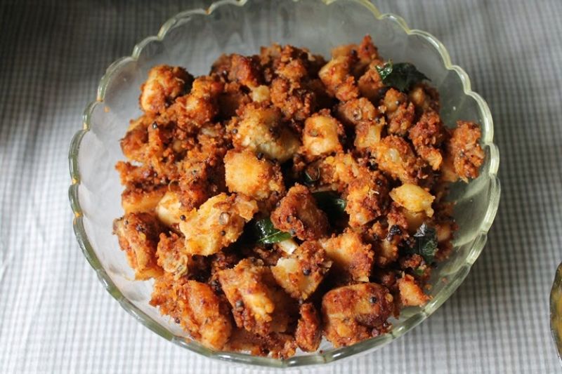 Raw banana dry vegetable