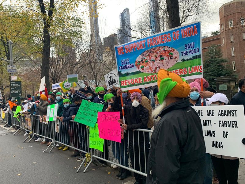 Protest against Farm Laws in front of Indian Consulate in New York