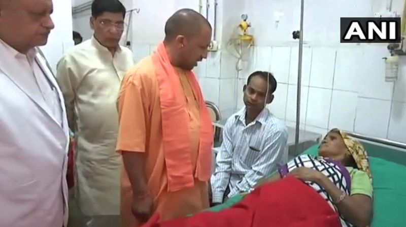 yogi adityanath meets rain dust storm affected people at hospital agra