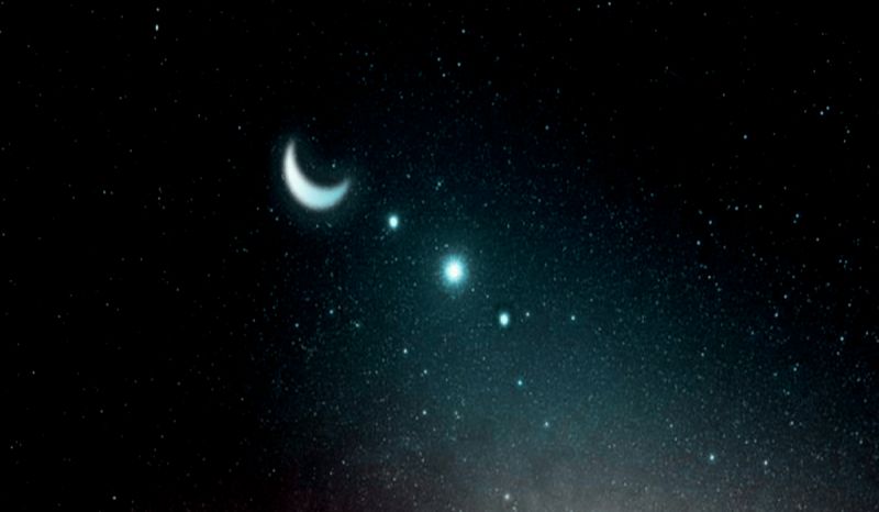 Moon, Saturn and Jupiter