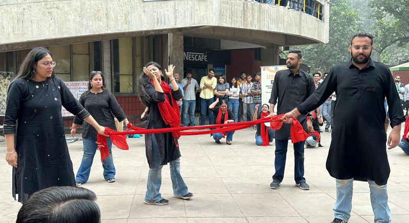 UILS students staged a street play