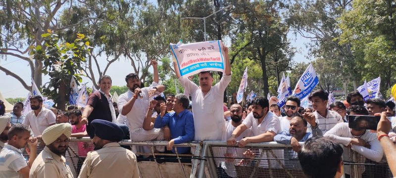  AAP protests in Chandigarh over rising water rates