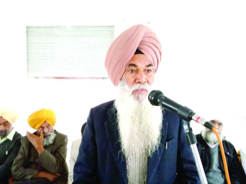Leaders while addressing the meeting of Ucha Dar Babe Nanak Da