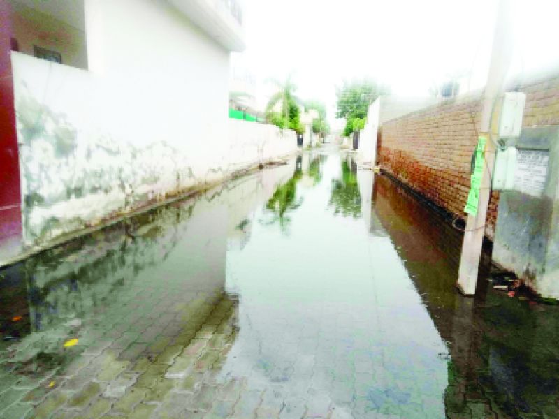 Street in the City Filled with Water