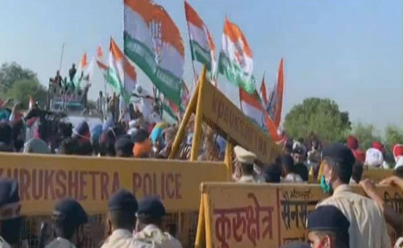 Rahul Gandhi's Tractor Rally Stopped At Haryana-Punjab Border