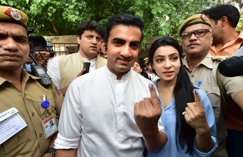 Gautam Gambhir with his wife