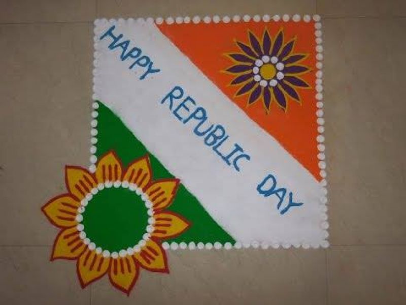 Independence Day with colors of Rangoli