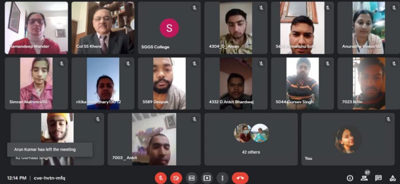 Report on Online Motivation Session by Successful Entrepreneur Col S S Khera