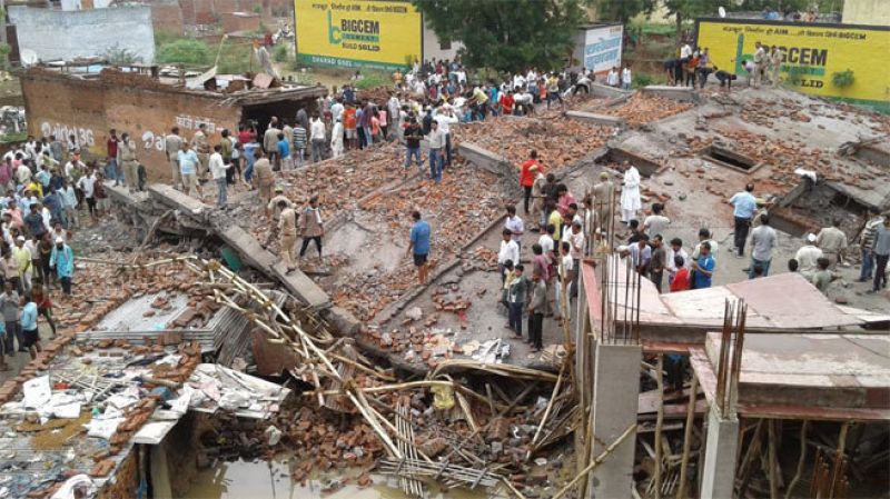 Building collapses in Ghaziabad