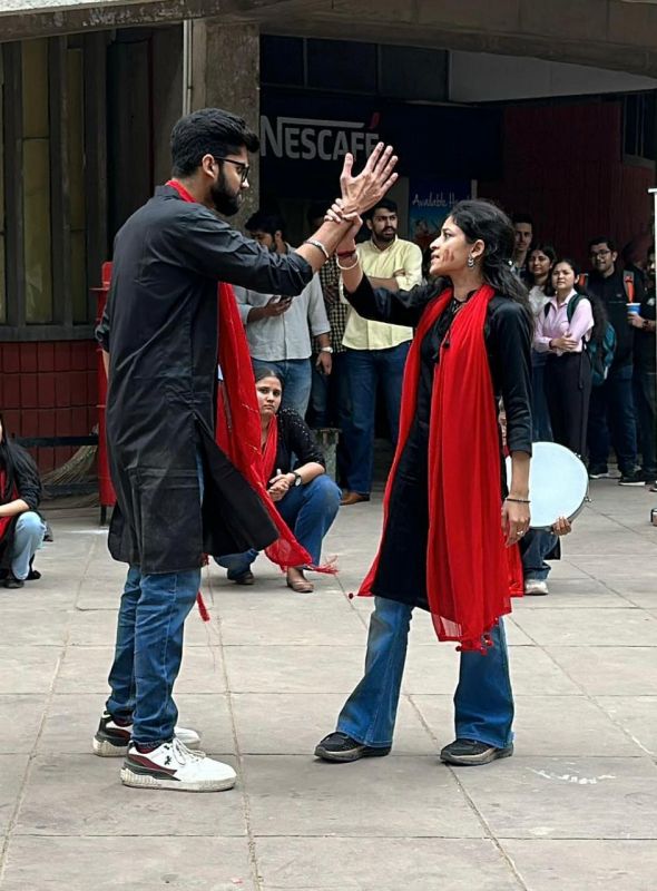 UILS students staged a street playUILS students staged a street play