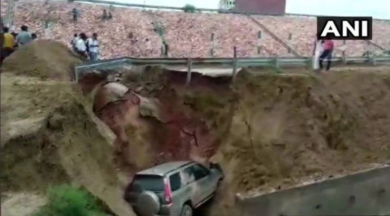 SUV Falls Into Ditch