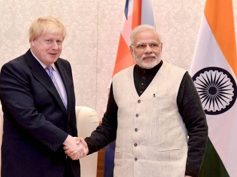 Boris Johnson With Narender Modi