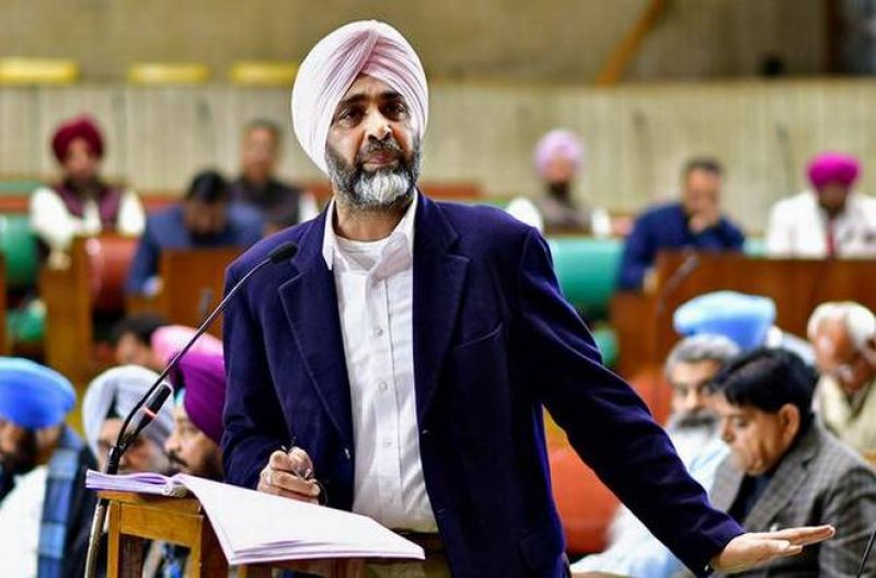 Manpreet Singh Badal presenting the budgetary