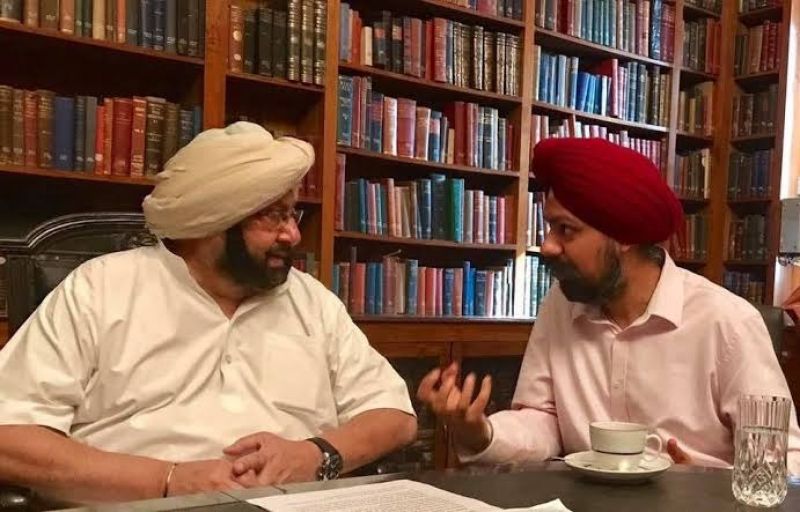 MP Tanmanjeet Singh Dhesi with Former CM Captain Amarinder Singh 