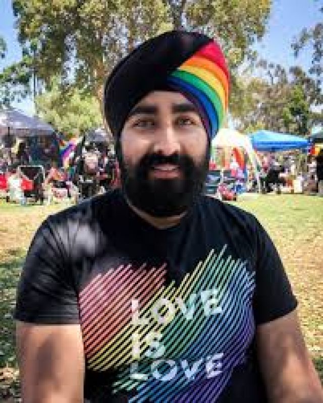 Sikh brain scientist's rainbow turban for Pride
