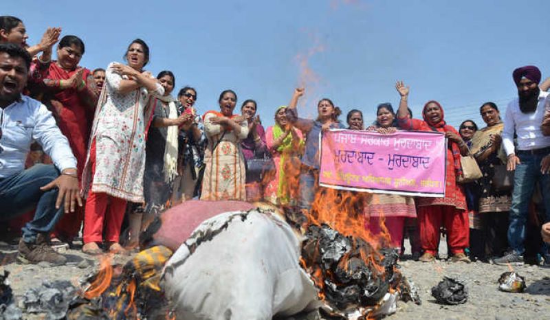 SSA/RMSA teachers dharna