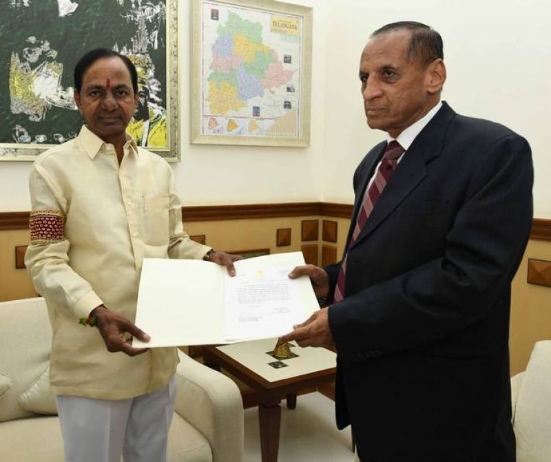 Telangana CM K Chandrasekhar Rao With Governor