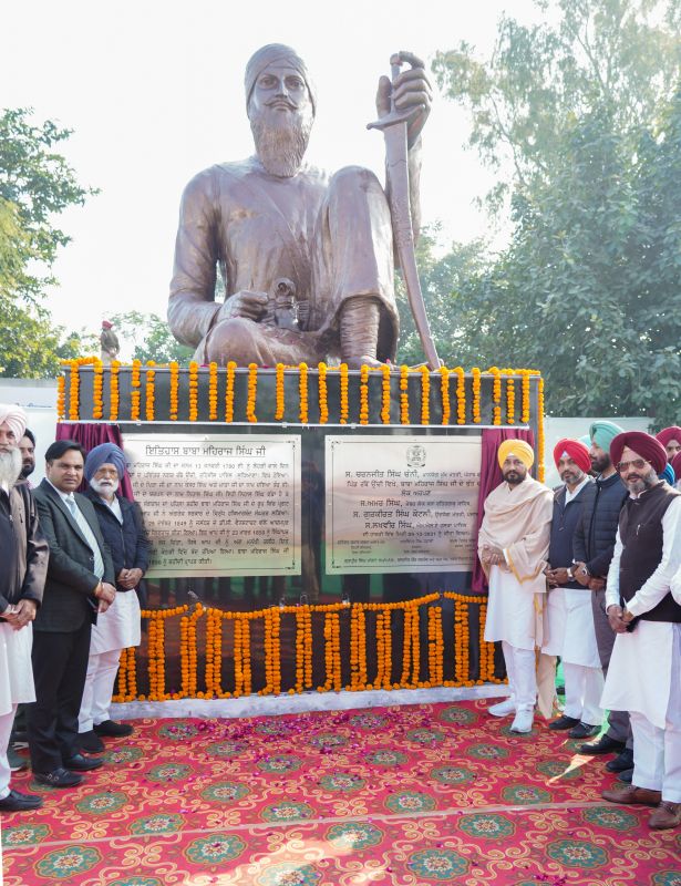  CM Channi inaugurates statue of Baba Maharaj Singh Ji at village Rabbon Uchi