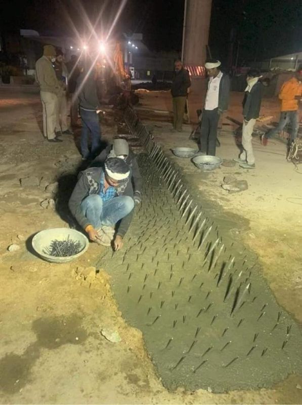 concrete wall on Ghazipur border
