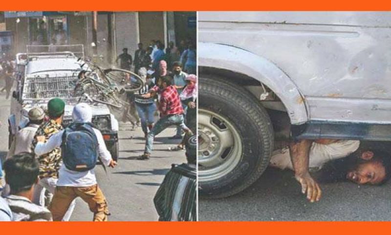 crpf driver and unidentified stone pelters booked