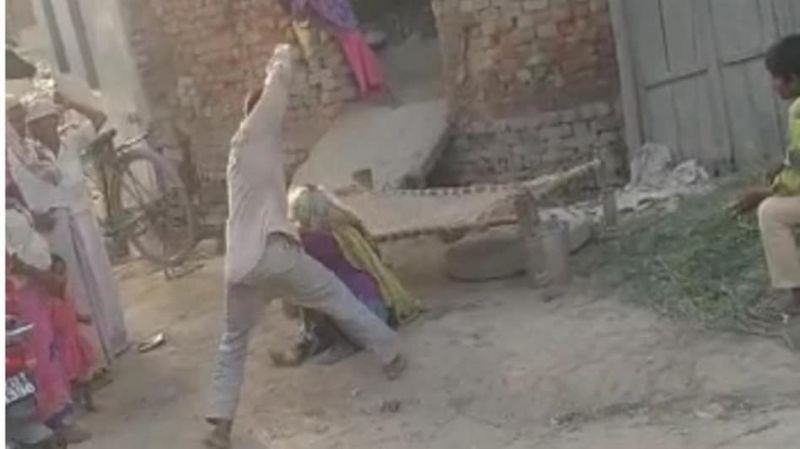 Man beats elderly mother with slippers