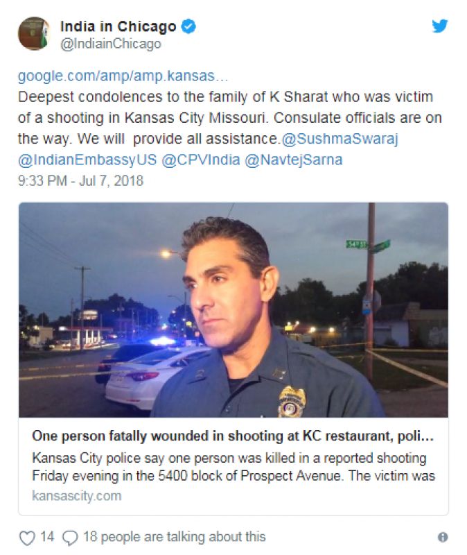 Indian Student Killed in Kansas 