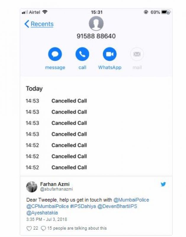 Ayesha Takia phone calls
