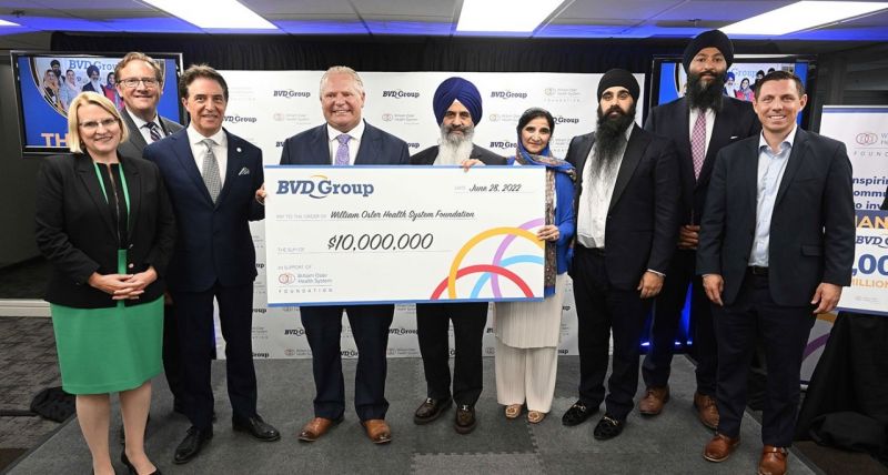 Bikram Dhillon Donates $10 Million To Foundation For Betterment Of Healthcare In Brampton, Canada
