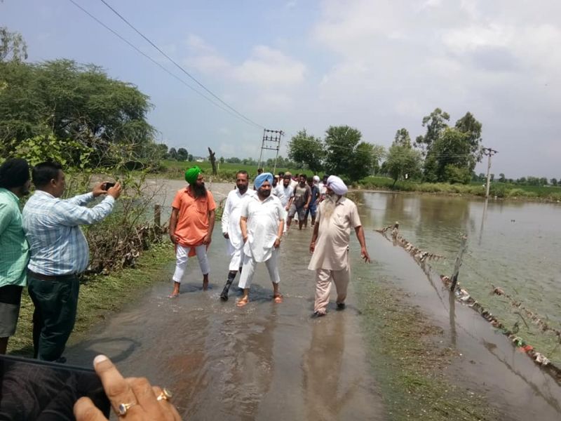 Sadhu Singh Dharmsot visits flood affected areas