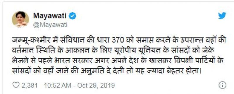 Mayawati tweet