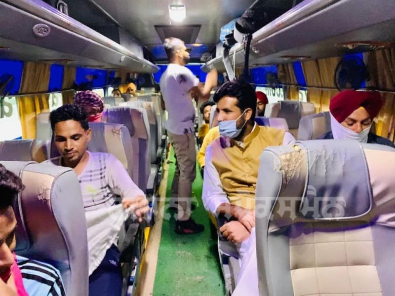 Transport Minister Raja Waring in PRTC bus