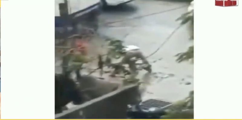 This traffic cop fixes potholes on roads