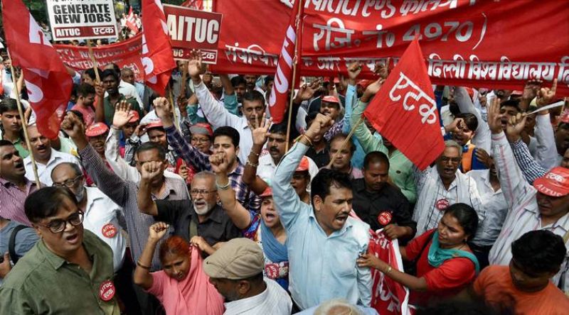 Central workers organizations start 2 day strike