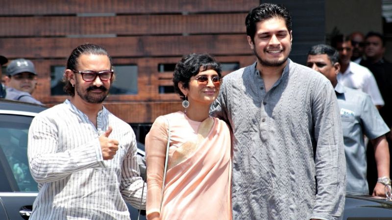 Aamir Khan With Wife Kiran Rao And Son Junaid Khan 