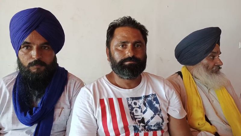 Villagers and farmers gathered in favor of Lovepreet's family
