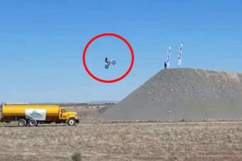 Motorcycle tossed 350 feet in the air to set a world record, tragic death
