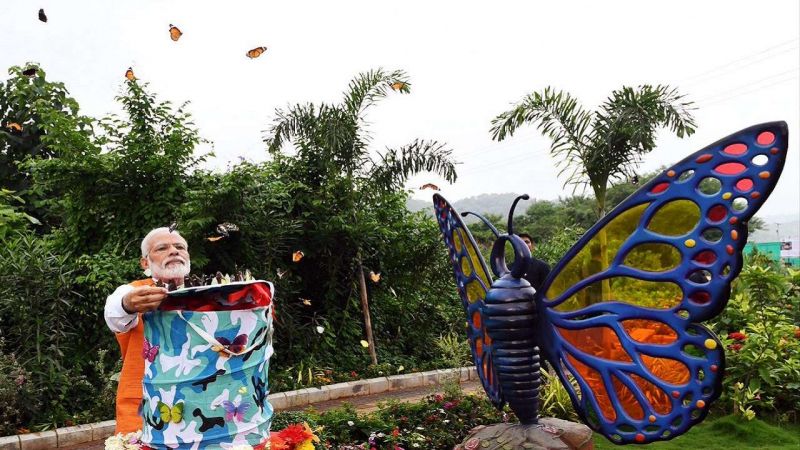 PM Modi Releases Hundreds Of Butterflies
