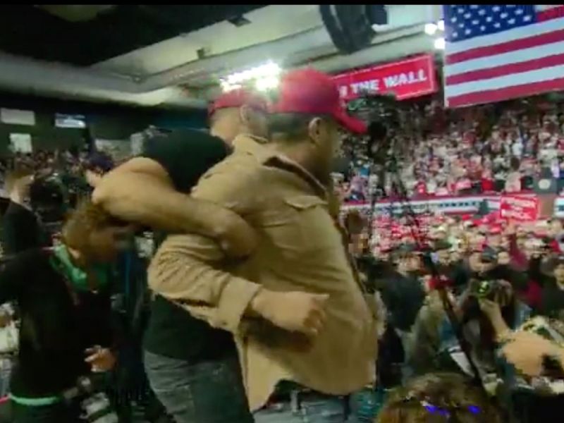 Attack on Cameraman in US President Trump Rally