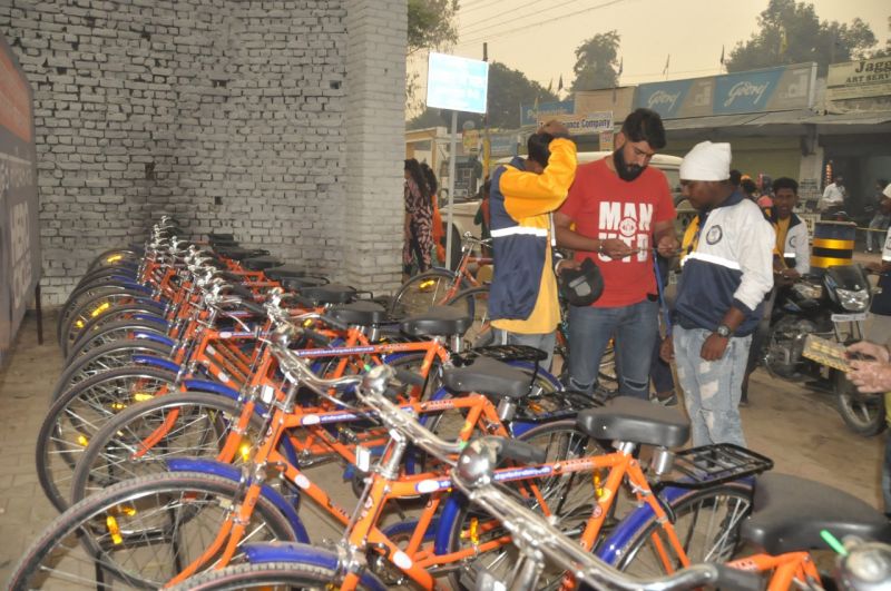 Free bicycles provided to the devotees 